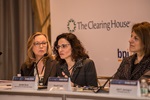 Jennifer Burns, from the Board of Governors of the Federal Reserve System, speaks to the audience during the session, “Supervision 2.0: Adapting Supervisory Priorities and Examination Approaches to the Digital Age.” Also pictured are Peggy Twohig, Consumer Financial Protection Bureau (left), and Meredith Fuchs, Capital One.