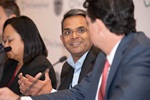 Radha Suvarna, Managing Director, Head – Digital payments and Lending, Citi and panel moderator Duncan Douglass, Partner, Alston & Bird engage in discussion during  the “FinTechs and Banks – How Will This Relationship Change Risk Management Throughout the Payments System” panel session.